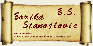 Borika Stanojlović vizit kartica